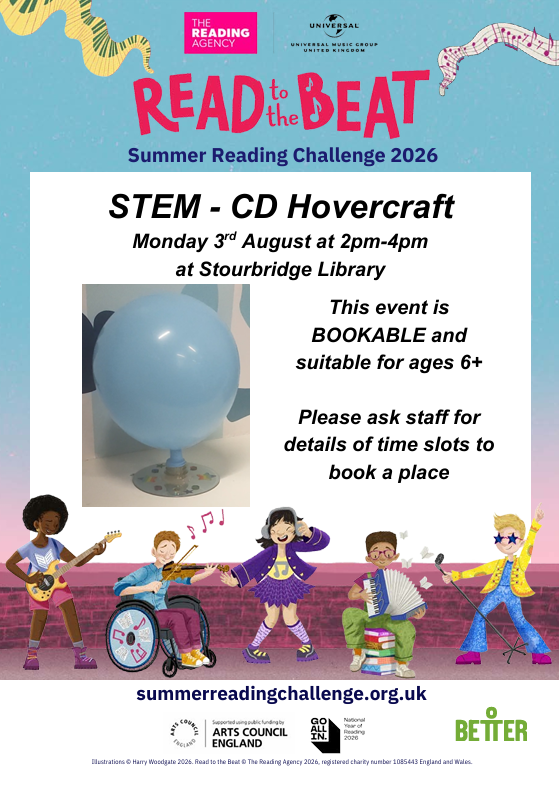Stourbridge Library - Summer Reading Challenge: STEM - CD Hovercraft
